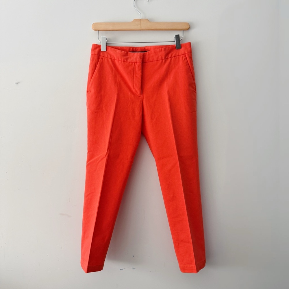 Bright Orange Ankle Pants Women’s Slim Fit Cigarette Pants Low Rise XS